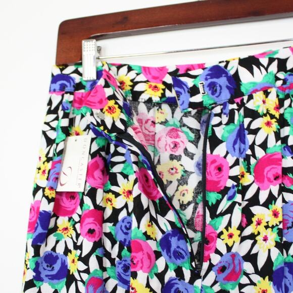 Vintage 80s Doncaster Skirt Women's Size 12 Floral Rose Midi - Picture 3 of 5